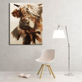 Painting by Numbers Brown Highland Highland Cow Shipping from DE